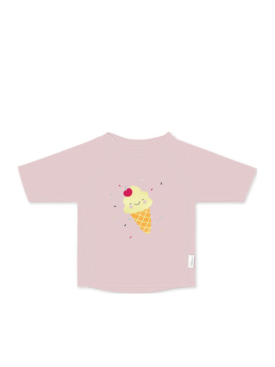 Saro Ice Creams Παιδικό Μαγιό Μπλούζα Ροζ