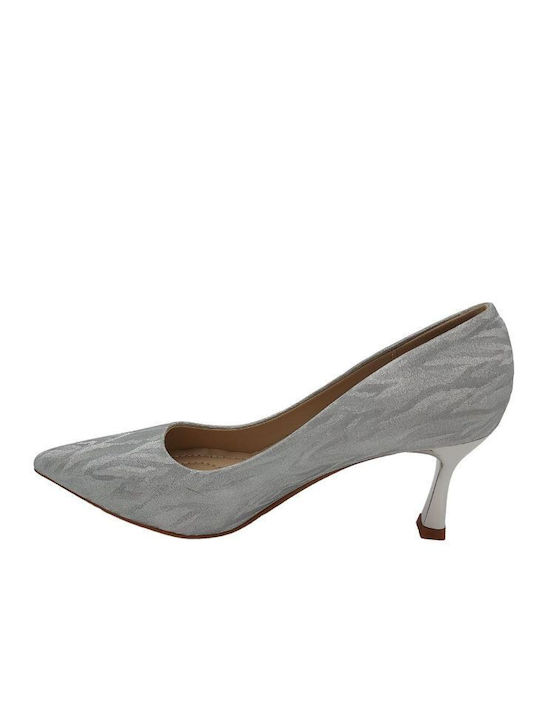 Anatomic Synthetic Leather Silver Medium Heels