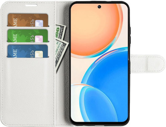 Litchi Skin Back Cover Δερμάτινο Μαγνητικό Λευκό (Honor X8)