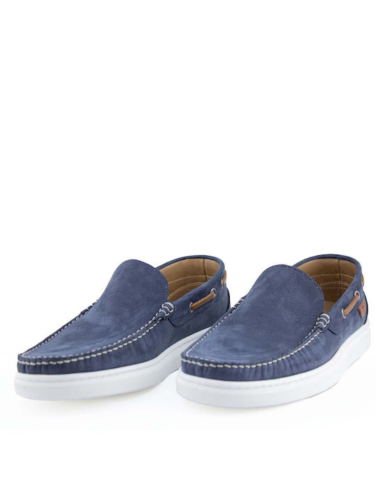 Damiani Men's Leather Moccasins Blue