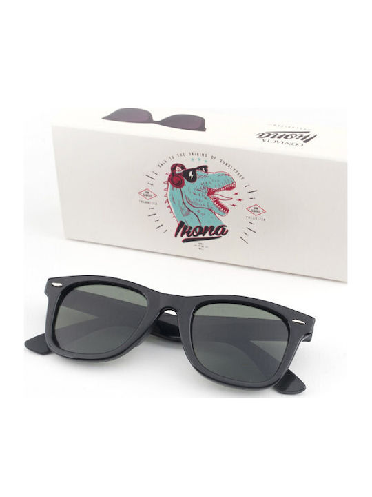 Contacta Men's Sunglasses with Black Plastic Frame and Polarized Lens