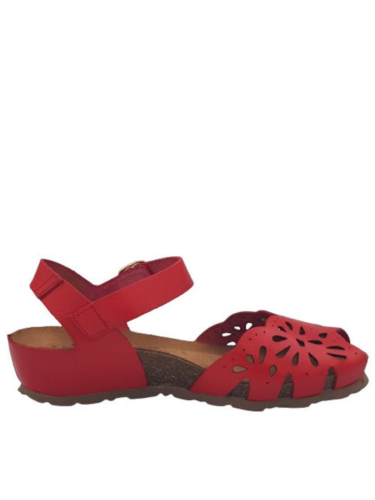 Yokono Anatomic Women's Leather Platform Shoes Red