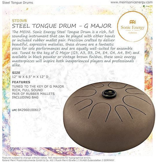 Sonic Energy Steel Tongue Ethnic Sonic Energy 8 Notes 30.48cm