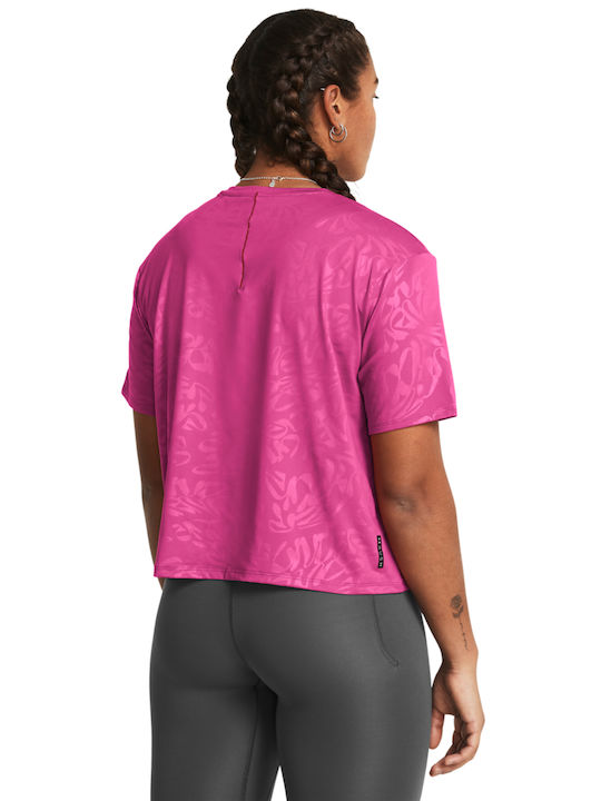 Under Armour Damen Sportlich Crop T-shirt Fuchsie