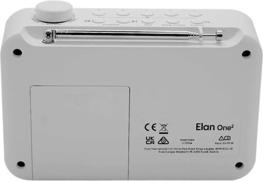Pure Elan One 2 Φορητό Ραδιόφωνο Ρεύματος / Μπαταρίας DAB+ με Bluetooth Λευκό