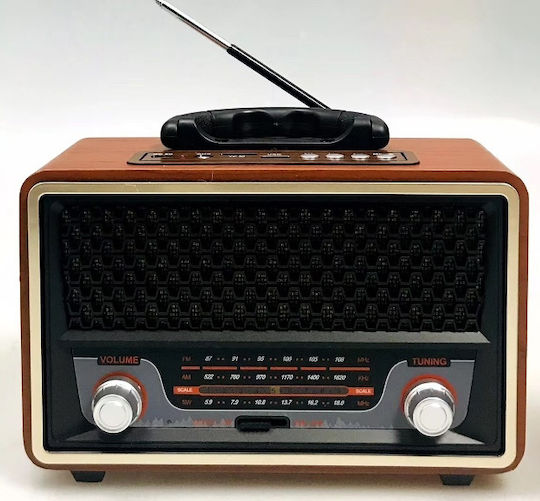 Meier M-157BT Retro Επιτραπέζιο Ραδιόφωνο Επαναφορτιζόμενο με USB Γκρι
