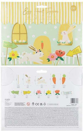 PartyDeco Easter Egg Wooden 22.5x24cm Set of 10 Pieces