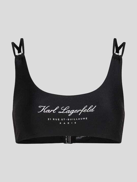 Karl Lagerfeld Set Bikini Sutien sport Talie înaltă BLACK