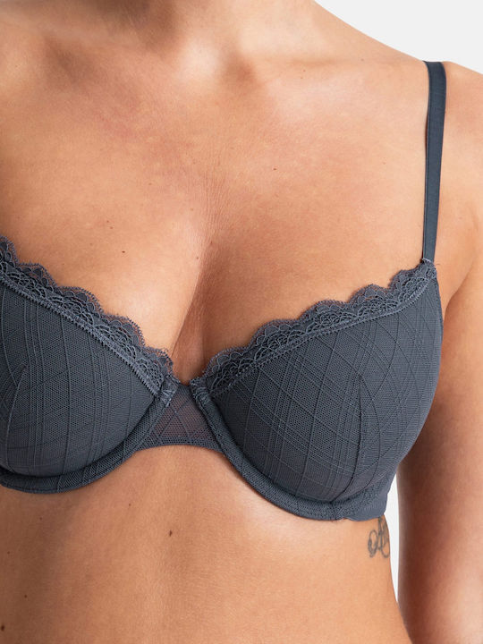 Bra with Light Padding Underwire Grey-pink