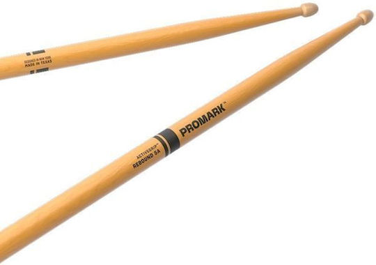 Promark Hickory Bețe Tobe Rebound ActiveGrip Clear 5A cu Vârf de Formă Ghindă