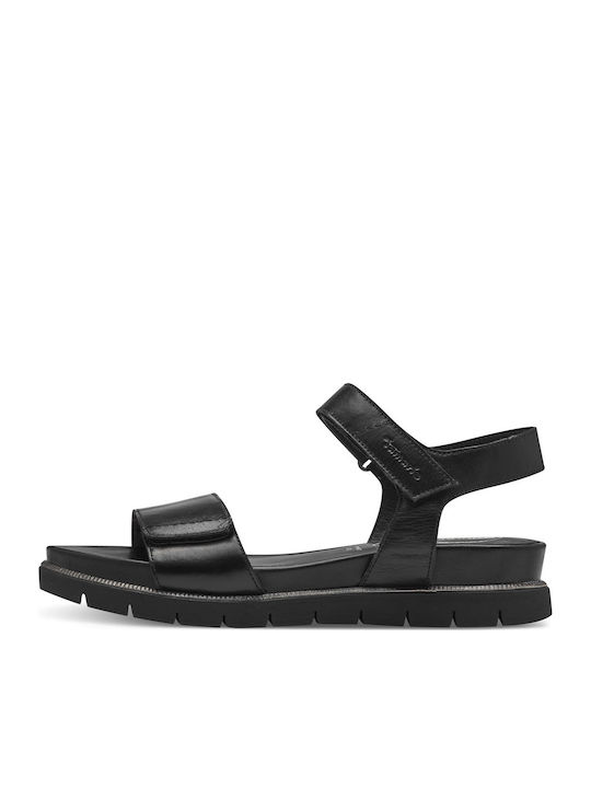 Leather Women's Flat Sandals Black