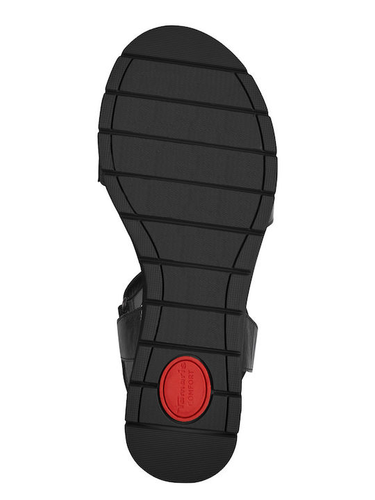 Leather Women's Flat Sandals Black