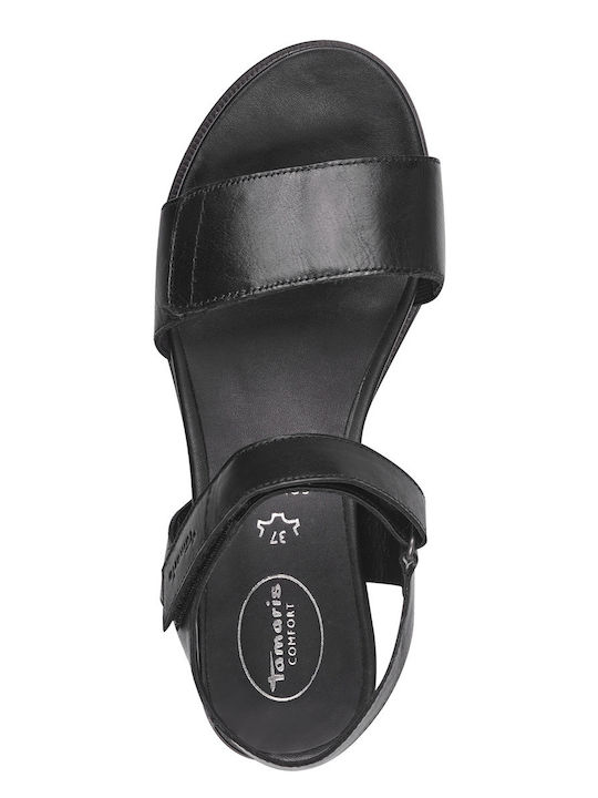 Leather Women's Flat Sandals Black