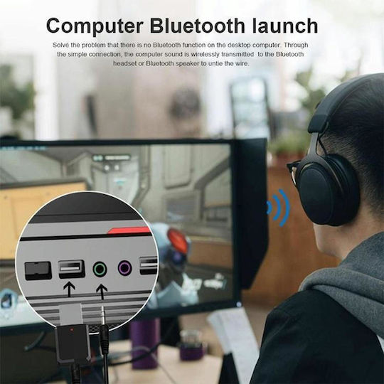 USB Bluetooth 5.0 Adapter με Εμβέλεια 10m Μπλε
