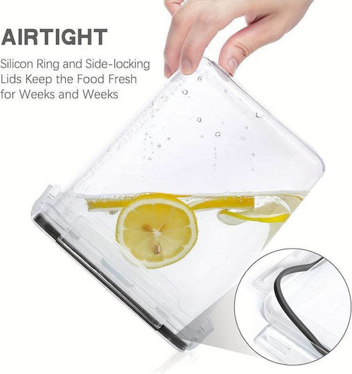 Food Storage Set 10 Pieces General Use Jars with Airtight Lid Plastic 2800ml 10 Pieces