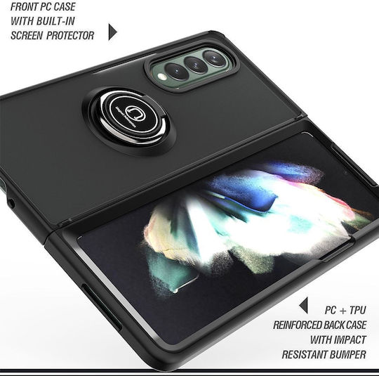 Samsung Galaxy Z Fold3 5g Q Shadow 1 Series Tpu + Pc Holder Phone Case Black