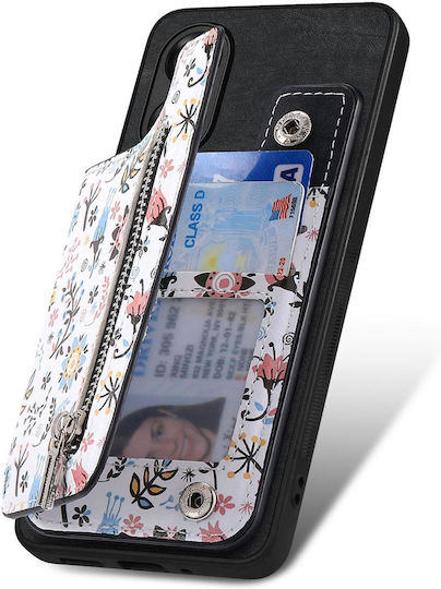 Oppo A93 5g/a74 5g/a54 5g Retro Painted Zipper Wallet Back Phone Case Black