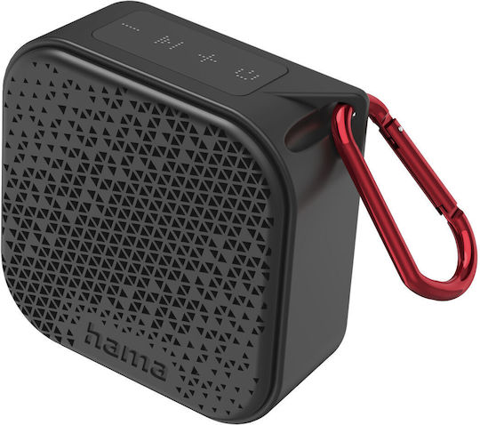 HAMA Pocket 3.0 Αδιάβροχο Ηχείο Bluetooth 3W με Ραδιόφωνο και Διάρκεια Μπαταρίας έως 2 ώρες Μαύρο