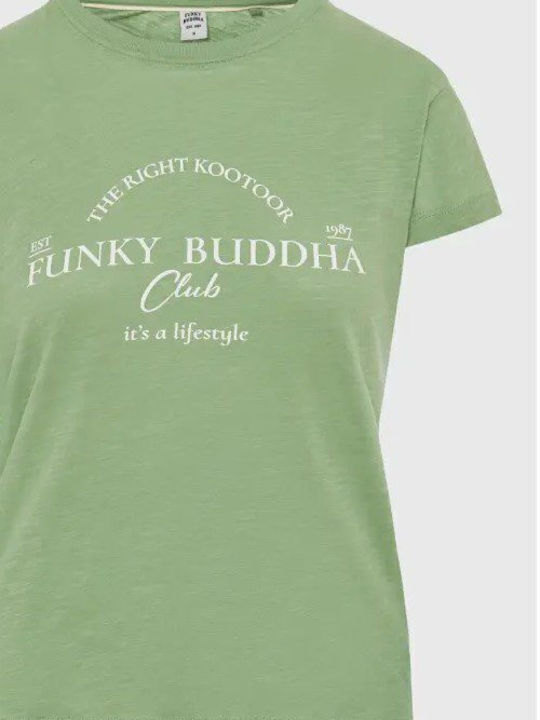 Funky Buddha Women's Athletic T-shirt Mineral Green