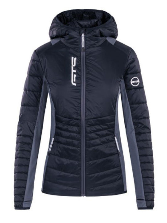 GTS Moda Italia Kurz Damen Puffer Jacke für Winter Navy Blue