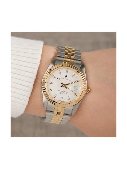 Jacques Du Manoir Uhr mit Gold Metallarmband