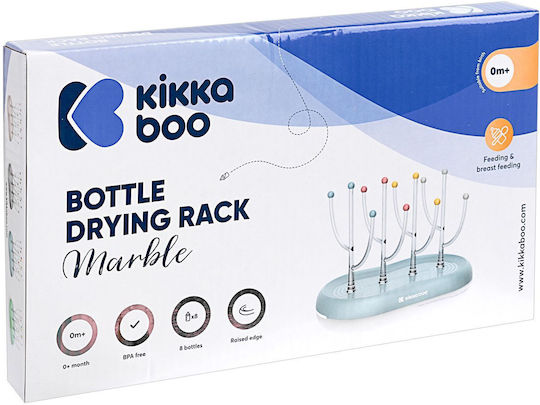 Kikka Boo Drying Rack for 8 Baby Bottles Pink/Beige Marble 1pcs