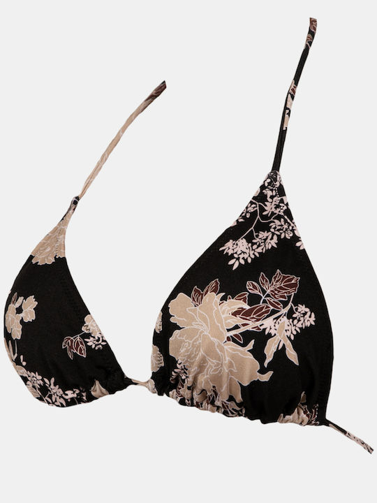 Γυναικείο Μαγιό Τρίγωνο Rock Club Peony Print Τοπ Bikini Plus Size Lycra