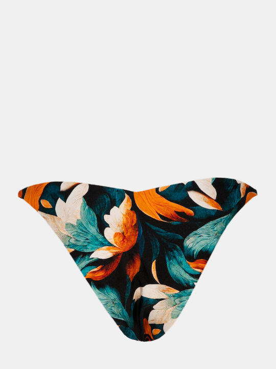 Art Print Bikini Slip Navy Μπλε