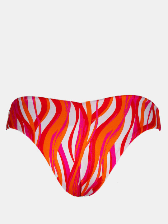 Waves Print Bikini Brazil Orange