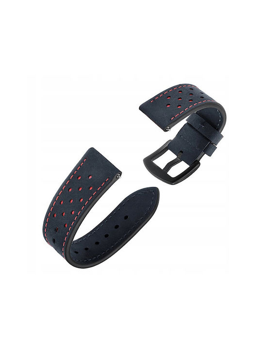 Spacecase Elegance Universal Leather Strap for Smartwatches 20mm Navy Blue 5903943243877 119628