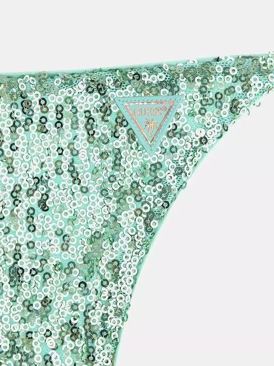 Bikini Slip mit Schnürchen Green