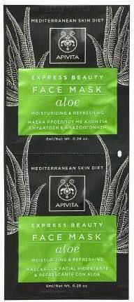 Apivita Express Beauty Aloe Face Moisturizing Mask 2pcs 8ml