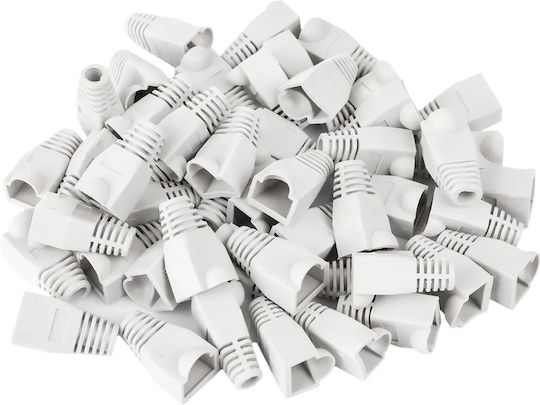 Spacetronik Cover 5903031024432 Λαστιχένιο Κάλυμμα Ακροδέκτες Rj45 Λευκό 50 Τμχ