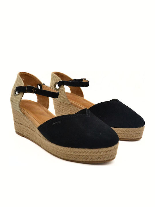 Damenplattformen im Espadrilles-Stil Schwarz