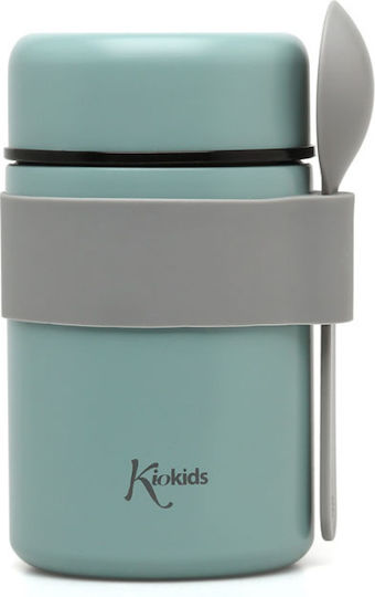 Kiokids Baby Food Thermos with Stainless Steel Spoon Mint 500ml 3722