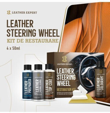 Leather Expert Reinigung Glänzen Wachsen und Schutz Satz für Lederteile des Autos 50ml