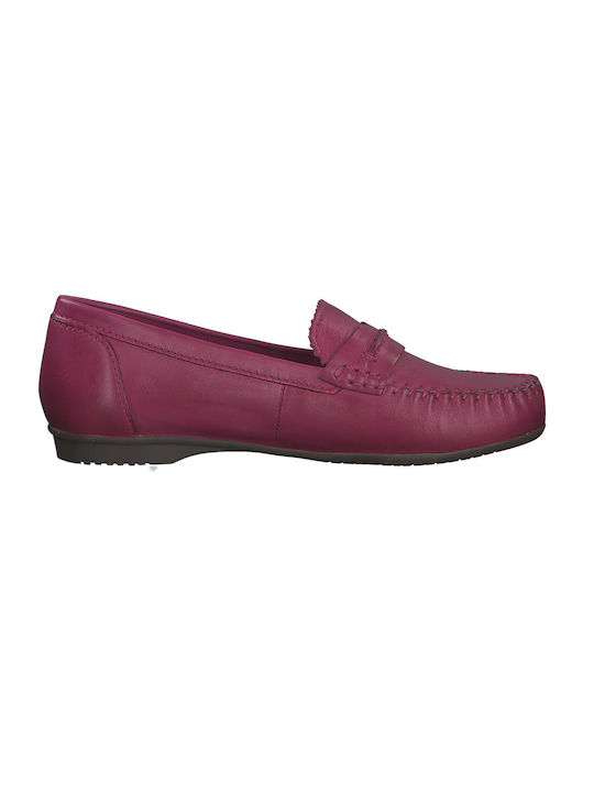 Marco Tozzi Leather Women's Moccasins in Pink Color