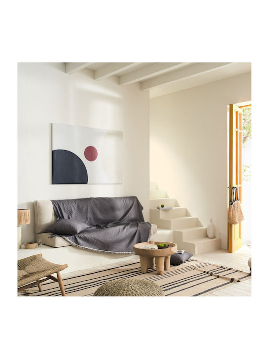 Gofis Home Ori Sesselüberwurf Jacquard 180x180cm Graphit 401