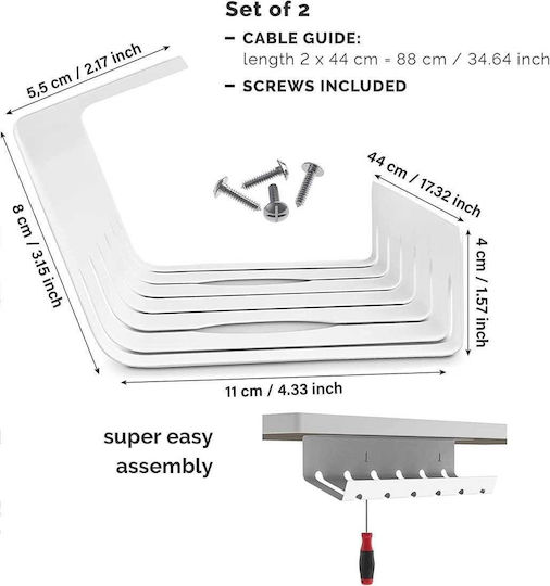 Velcro Velcro Cable Support White