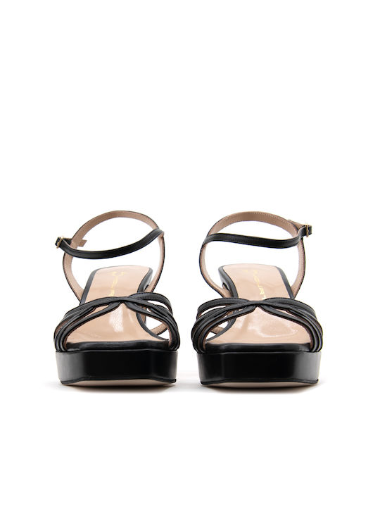 Mourtzi Leather High Heel Sandals Women Mourtzi Black Mrtz-55/553g05-black-l