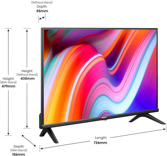 Hisense Smart Τηλεόραση 32" HD Ready LED A4K HDR (2023) 32A4K