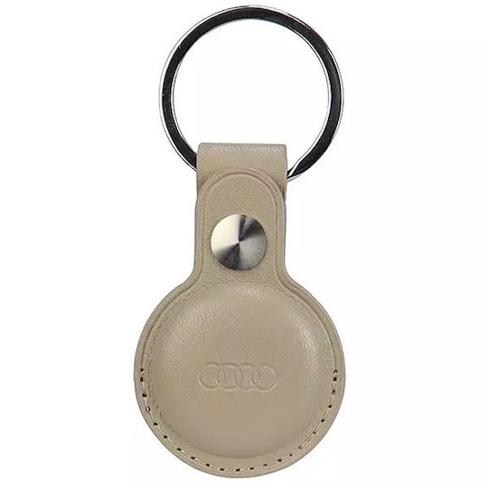 Husă Airtag Audi din piele sintetică Bej