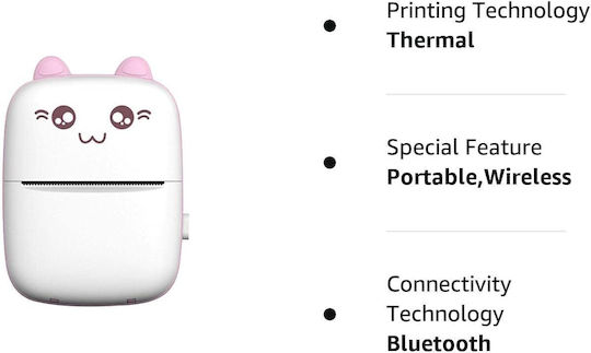 Black and White Thermal Printer White / Pink