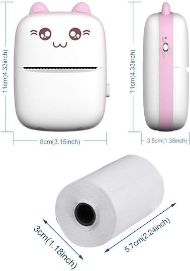Black and White Thermal Printer White / Pink