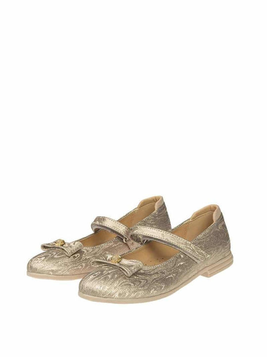 Scarpy Kids Ballerinas with Hoop & Loop Closure Beige