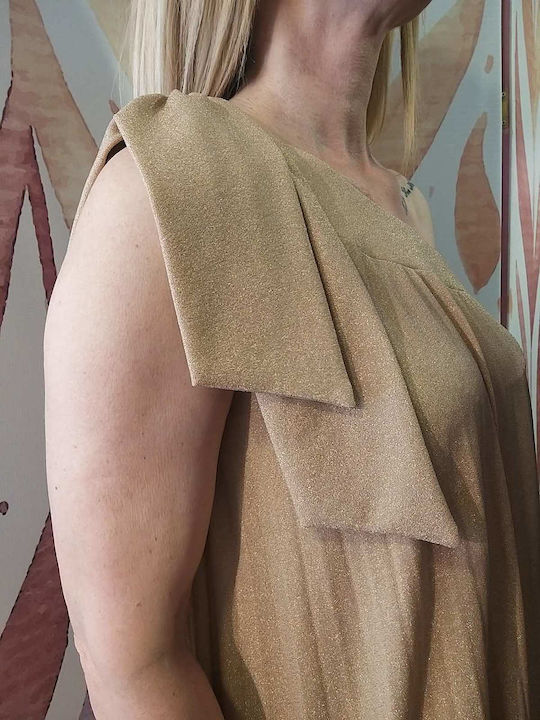 Rochie De Vară Mini Aurie/Bronz