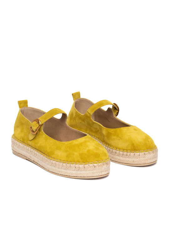 Women's Leather Espadrilles Yellow