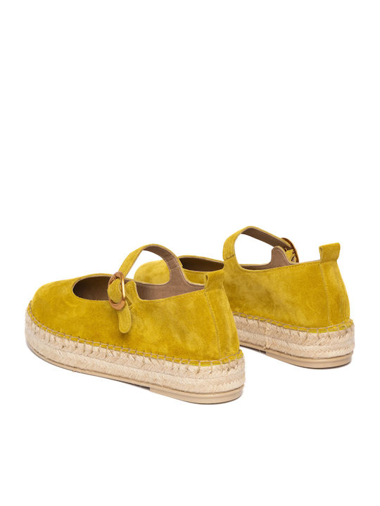 Women's Leather Espadrilles Yellow