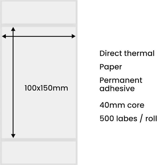 Hurtel Autocolante Autoadezive pe Rolă pentru Imprimantă de Etichete 100x150mm 1buc