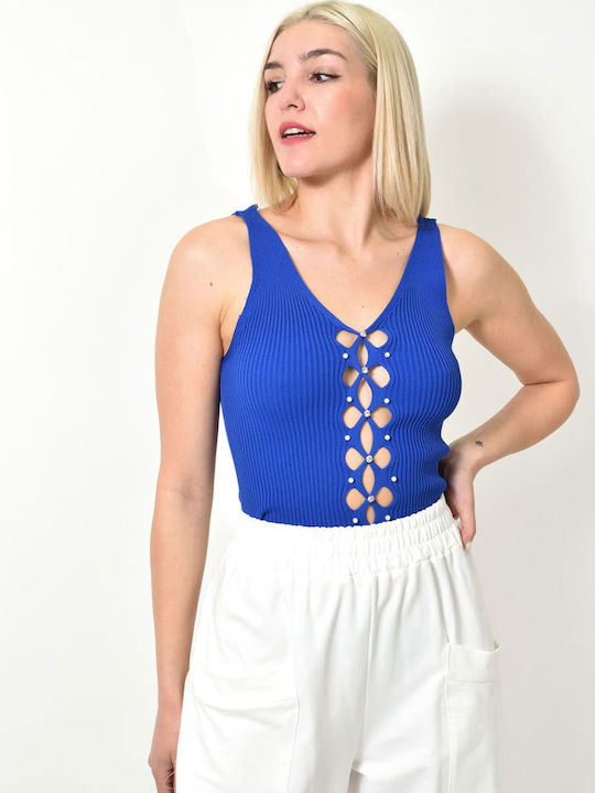 Potre Damen Bluse Blue Roulette